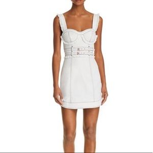 For love and lemon Daria white denim dress size XS